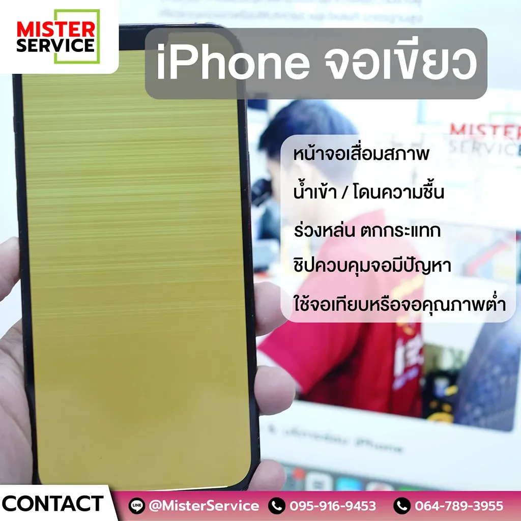 iPhone จอเขียว:ขาว 13:14 Pro:Max มีทางออก