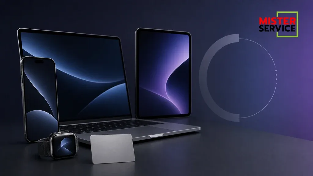 อุปกรณ์ Apple หลายชนิดสำหรับบทความแนะนำการดูแลเครื่องเช่า