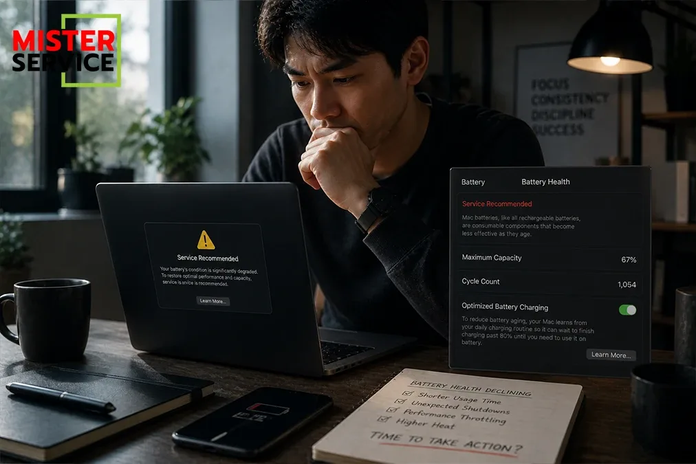 MacBook ขึ้น Service Recommended ต้องเปลี่ยนแบตไหม